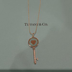 Tiffany and Co Sterling Silver Heart Key Necklace
